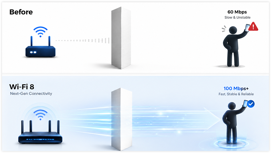 Wi-Fi 8 extended range reliability comparison